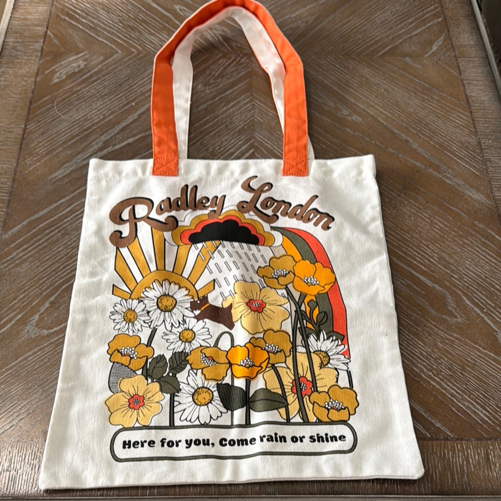 Radley London Retro Graphic White and Orange Tote
